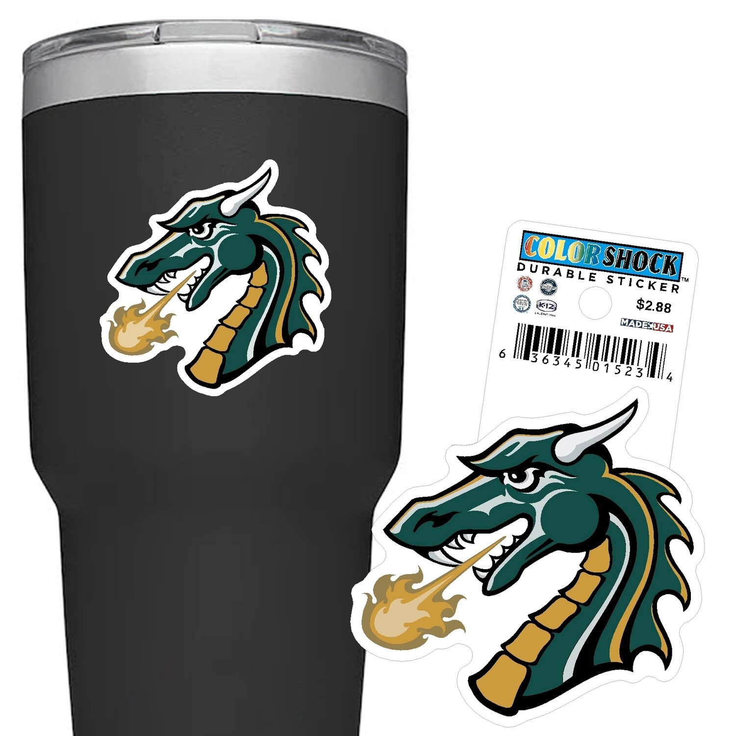 Sticker Mascot Head Dragon