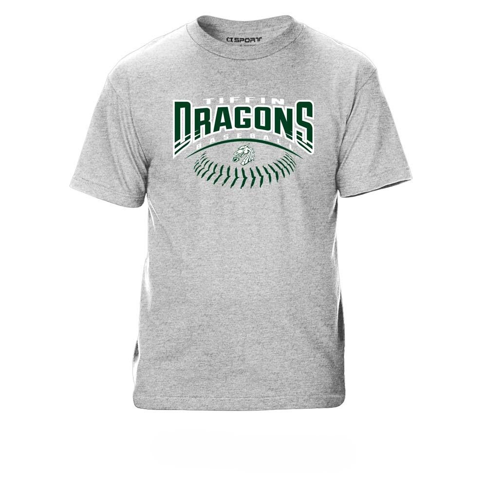 Tiffin University Weeden Baseball T-Shirt, Size: S, Colour: Gray