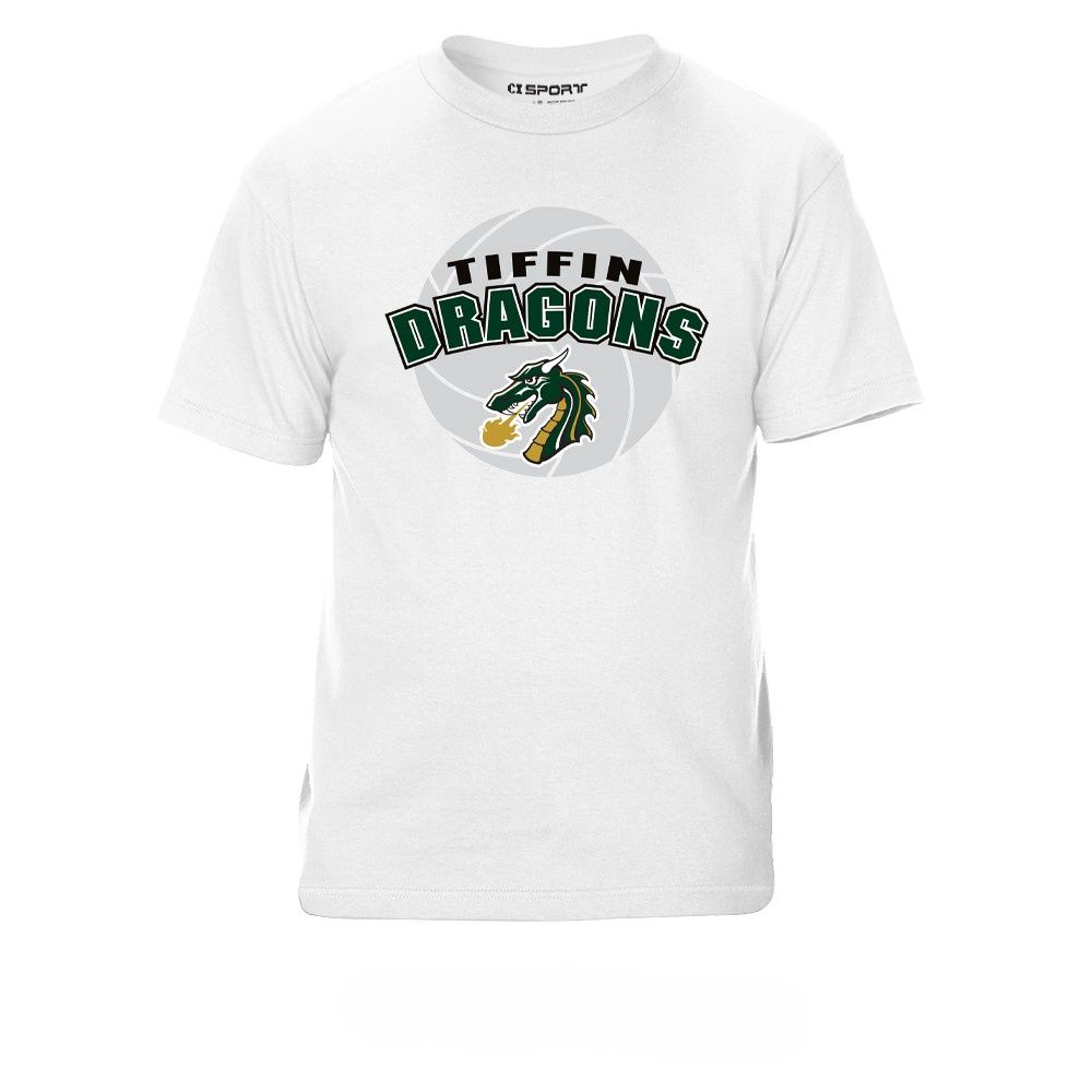 Tiffin University Dawson Volleyball T-Shirt, Size: S, Colour: White