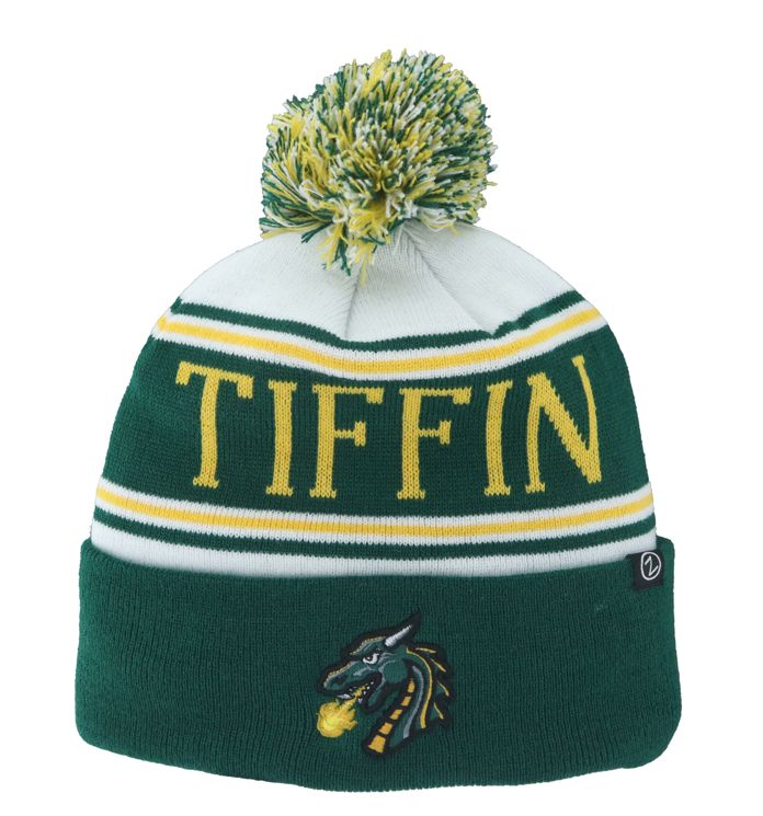 Stripped Beanie w/ Cuff &amp; Pom