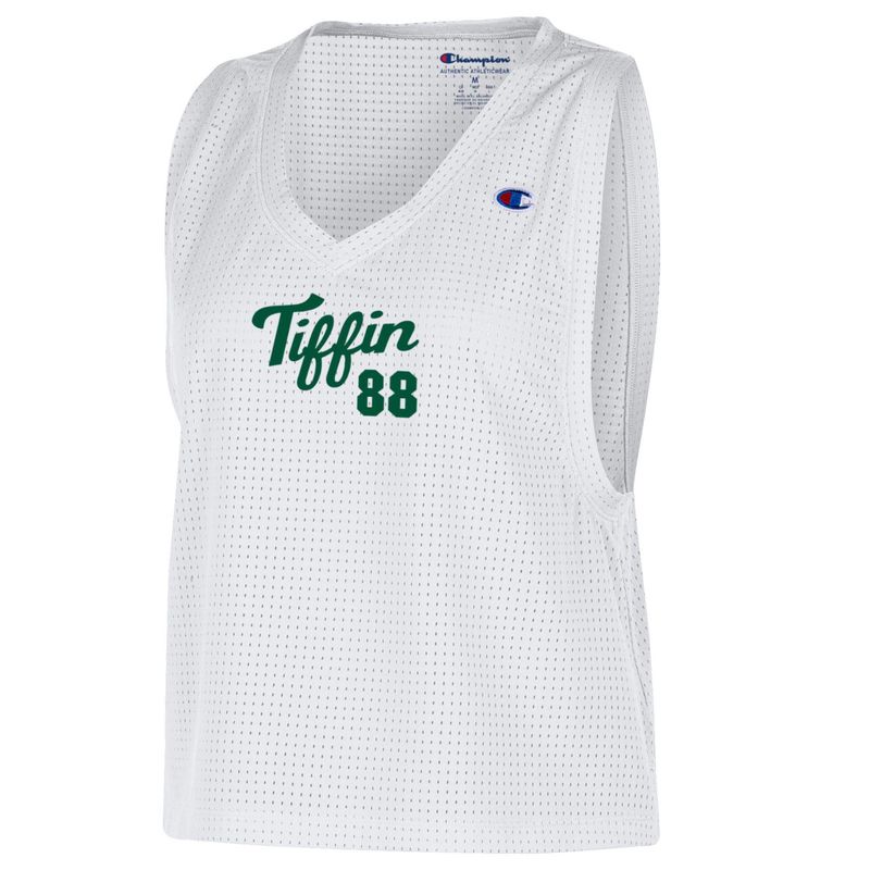 Mesh V Neck Tank White Women&#39;s