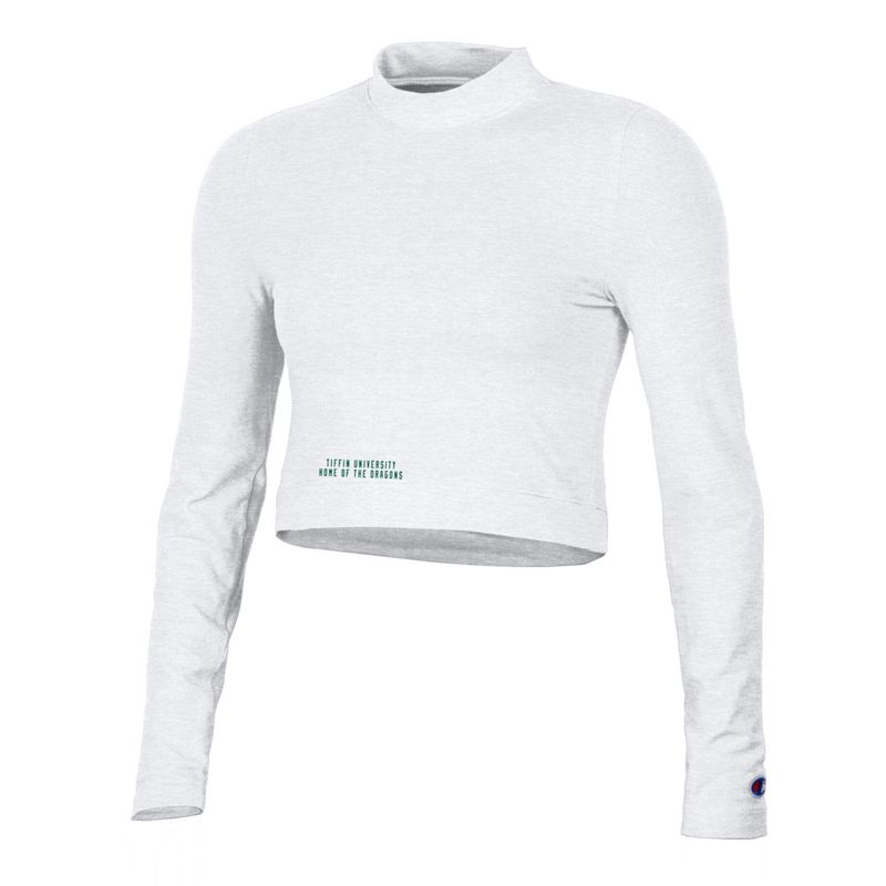 Long Sleeve Crop Top Neck White