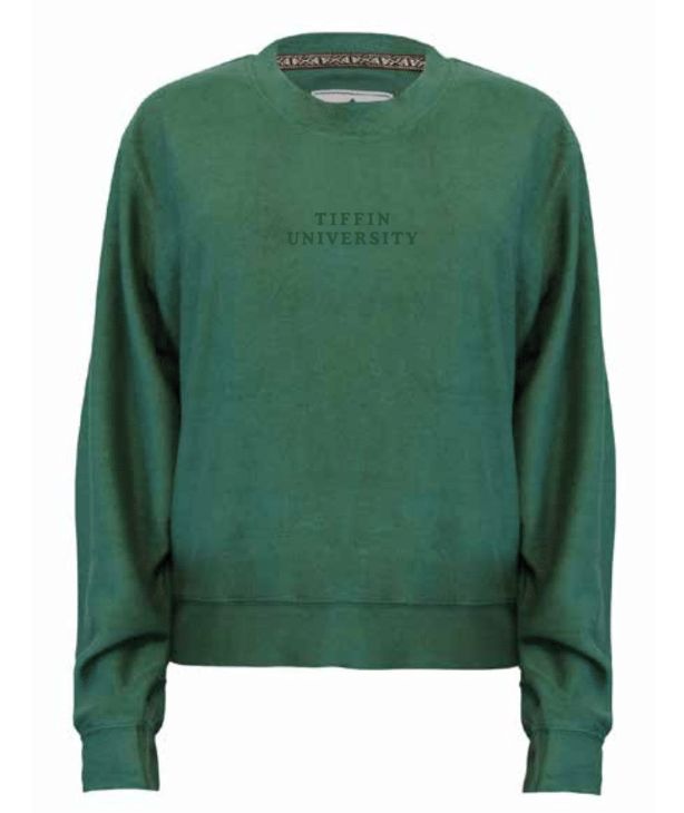 Vintage Terry Inside Out Crew, Colour: Green, Size: S