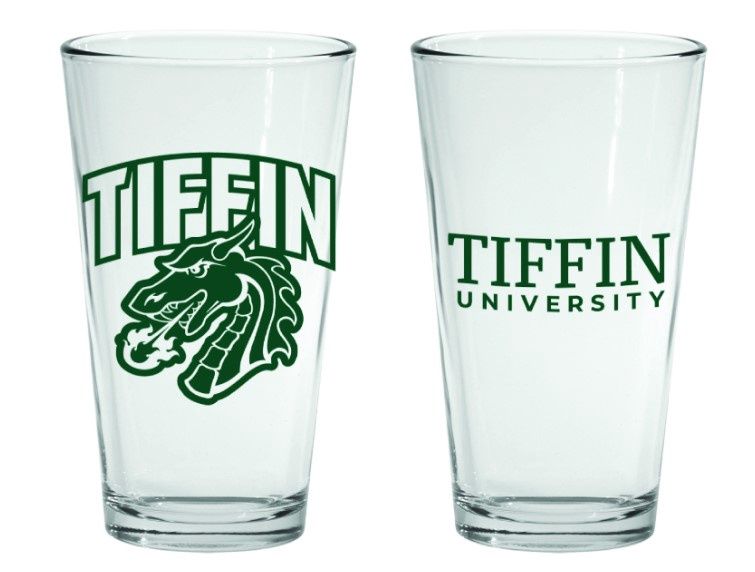 16 oz Mixing glass with Arched Tiffin over Dragon