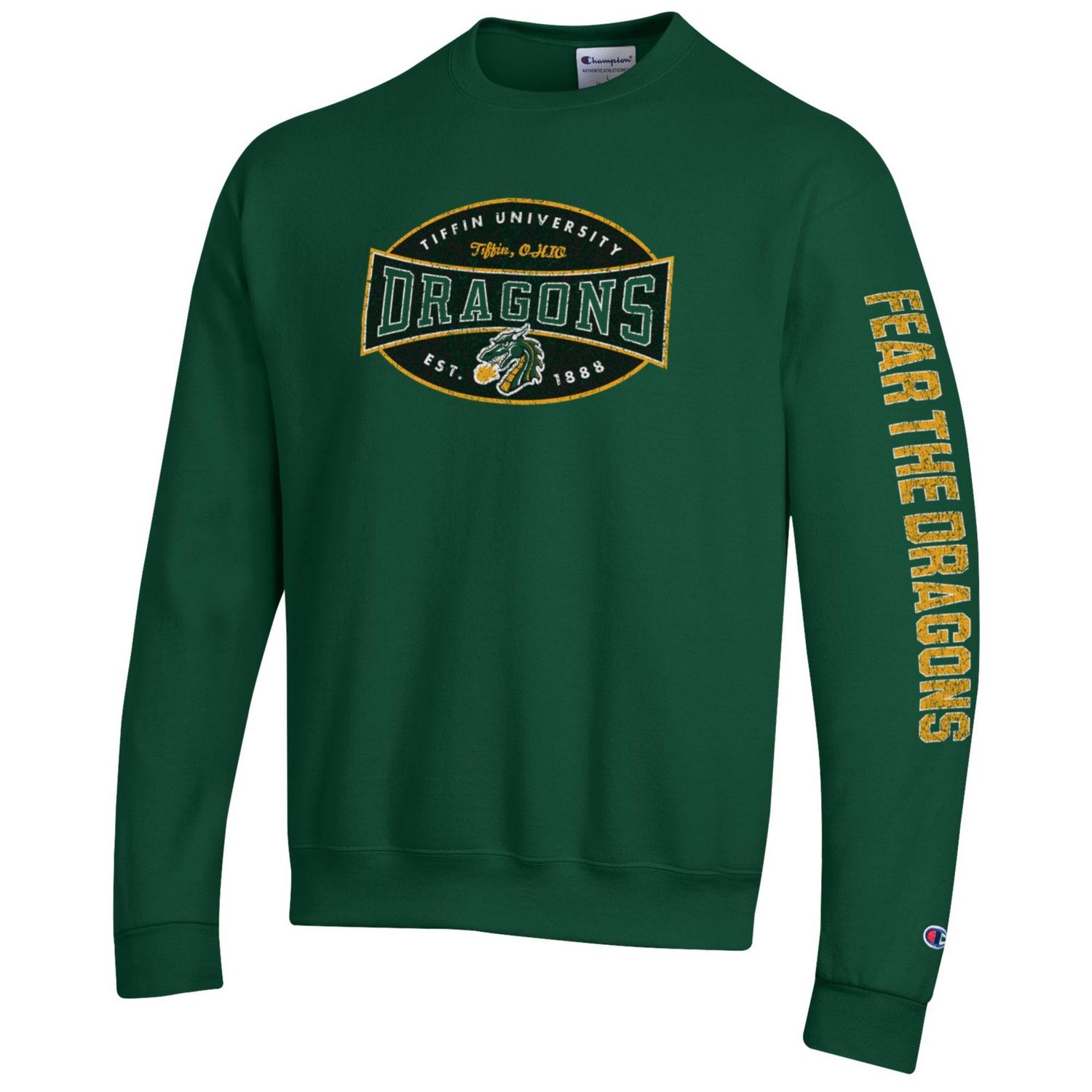 Fear the Dragon Power blend Crew, Colour: Green, Size: S