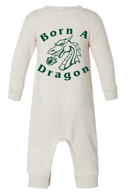 Infant One Piece, Colour: Oatmeal, Size: 6mos, Style: Born a Dragon