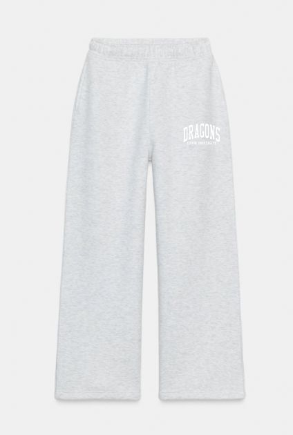 Cuddle Crew Wide Leg Sweatpants, Colour: Gray, Size: S, Style: Dragons