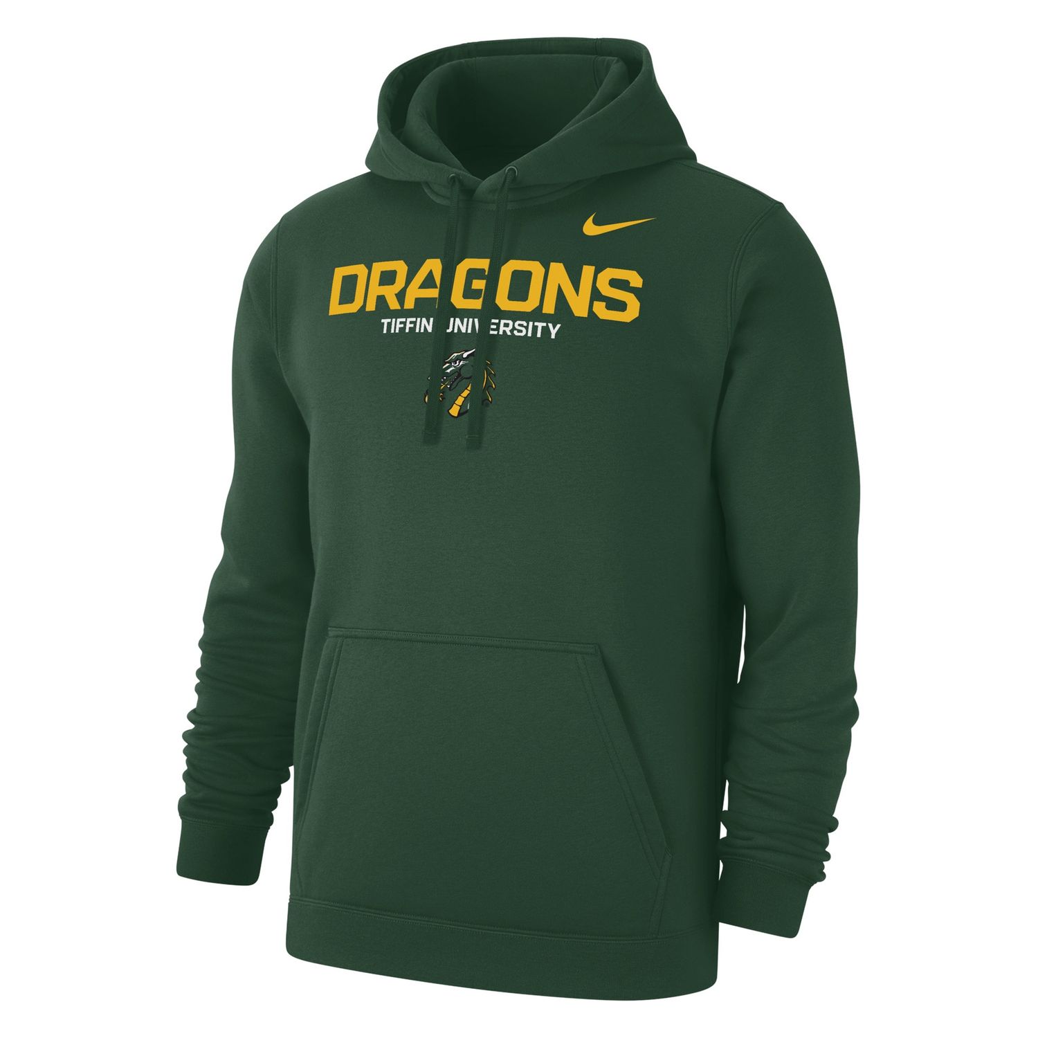 Nike Tiffin Dragons Club Fleece Hoodie, Colour: Green, Size: S