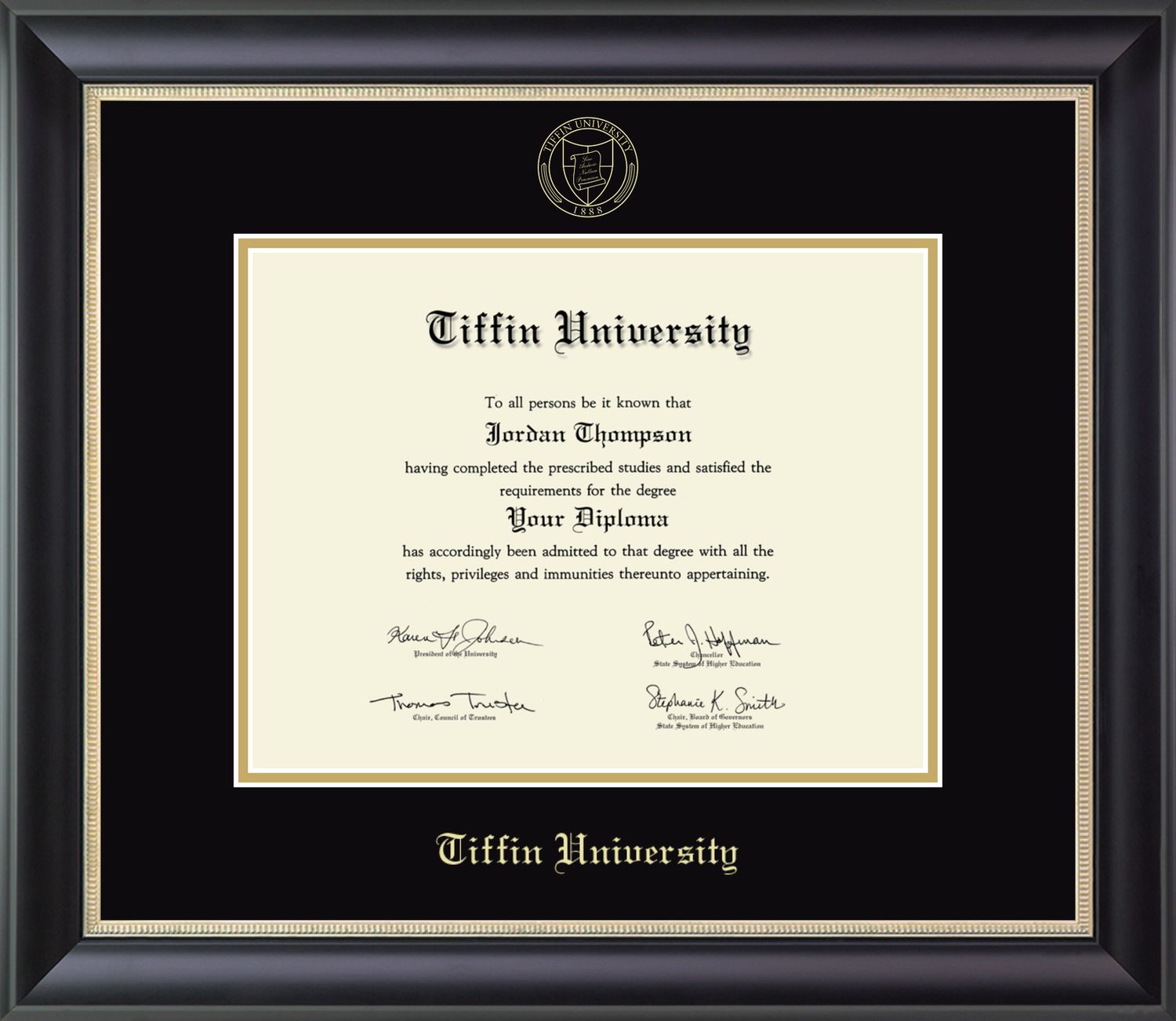 Embossed Noir Diploma Frame