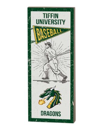 Vintage Player Baseball Wood Plaque – 7" x 18"