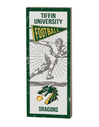 Vintage Player Football Wood Plaque – 7" x 18"