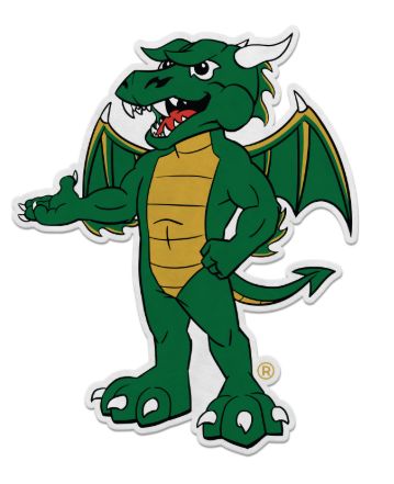 Dragon Mascot Felt Cutout – 17” x 14”