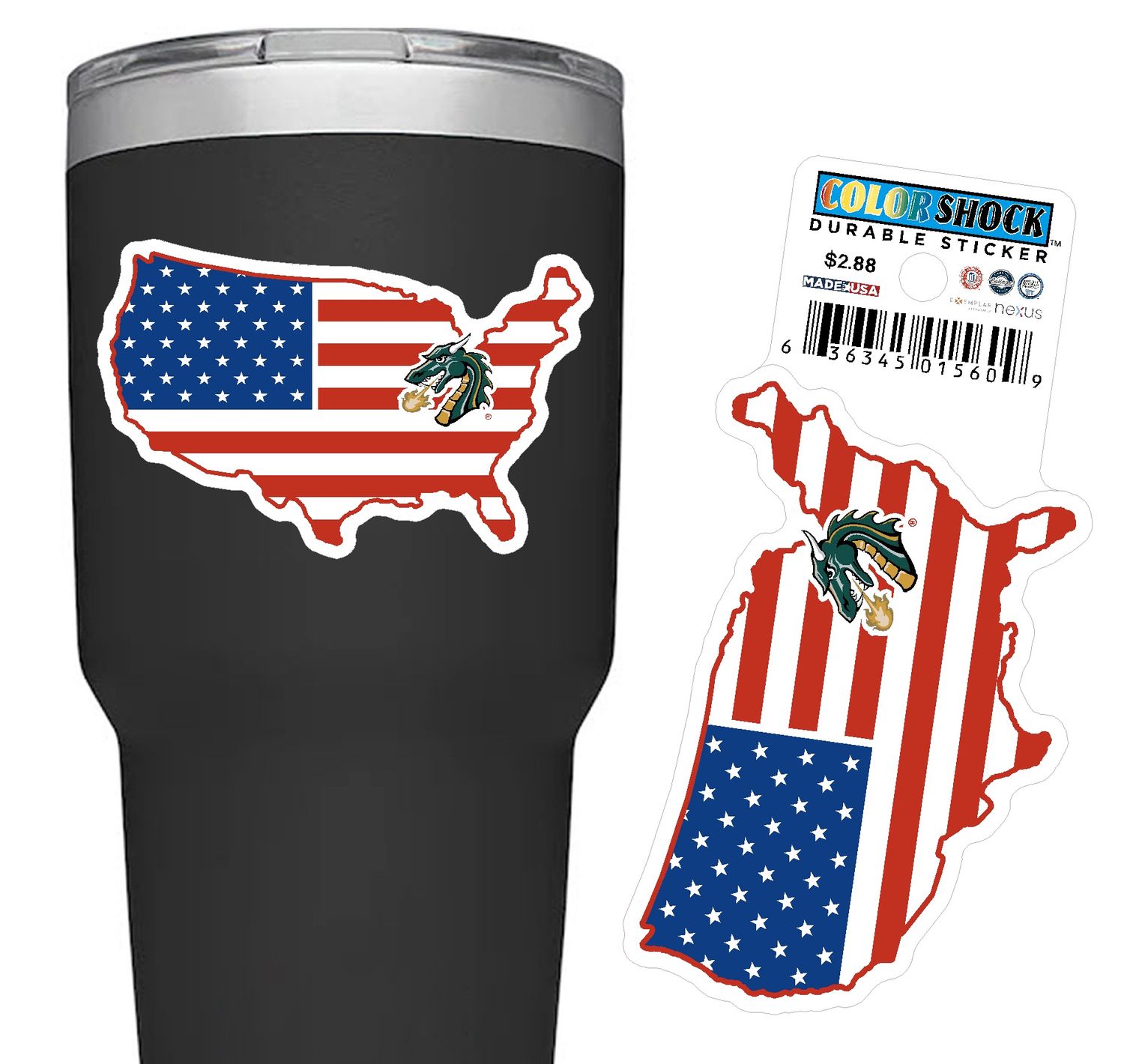 Sticker Dragon Head Flag Stripe