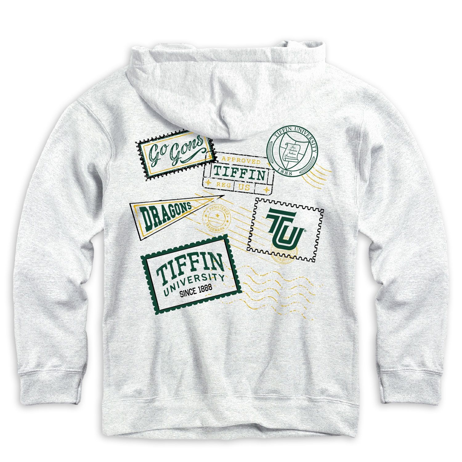 Vintage Stamp Hoodie, Colour: Gray, Size: S