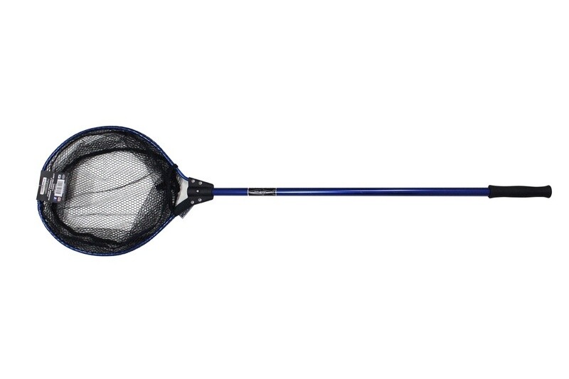 Landing net. Fish friendly rubber coated net long handle