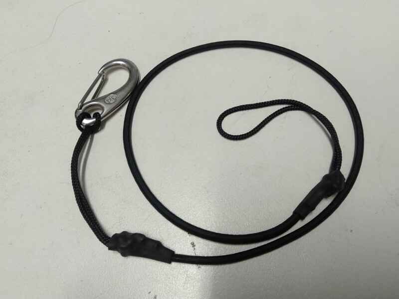 ROD LEASH. SS SNAP H0OK 4MM BUNGEE