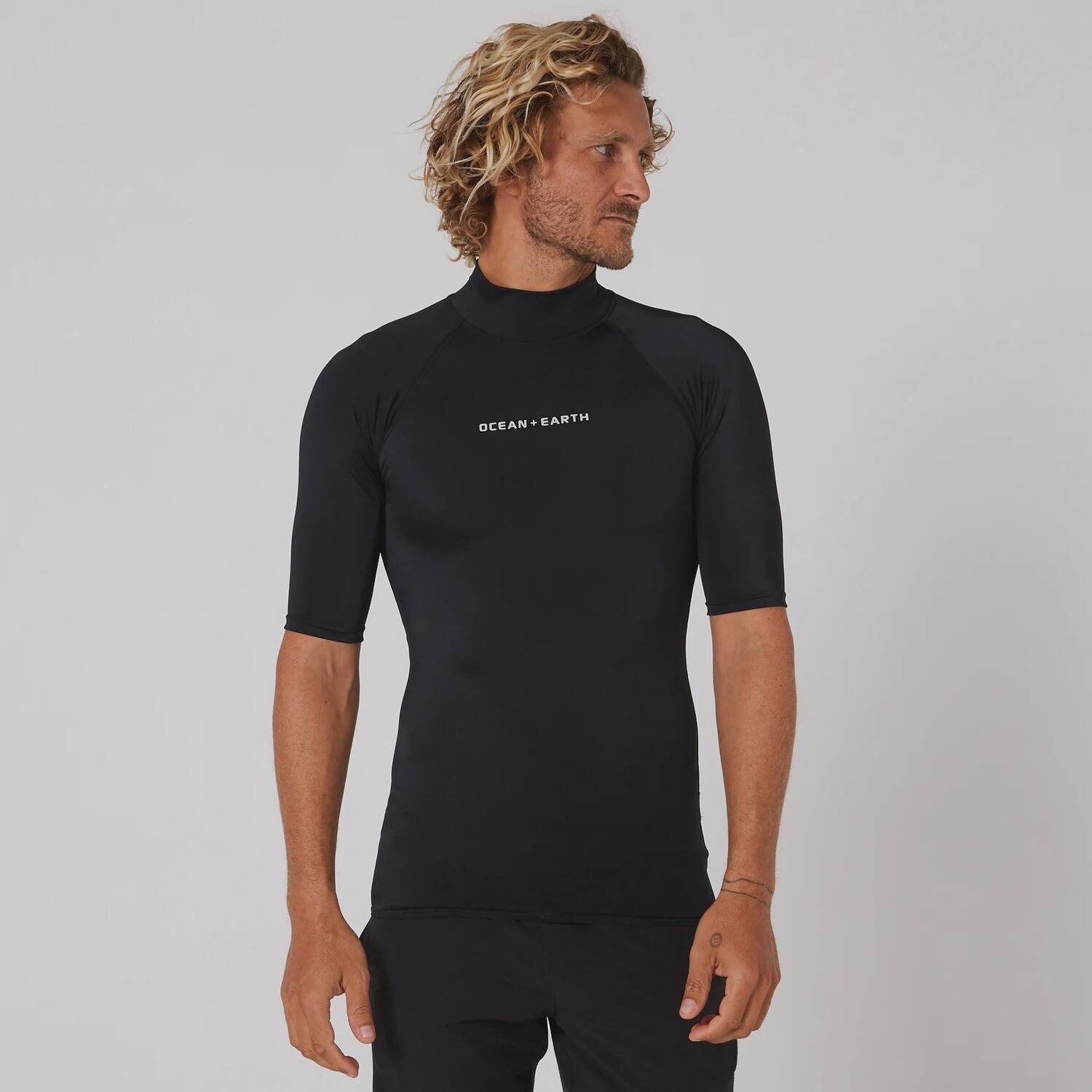 OCEAN+EARTH MENS SCRIPT RASH SHIRT, Size: SMALL