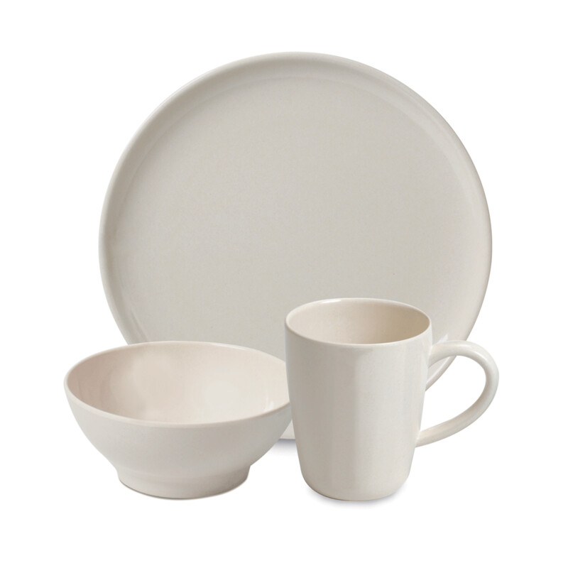 12pc Bamboo Dinner Set - Cream