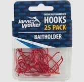 BAITHOLDER HOOK RED. 25 PACK