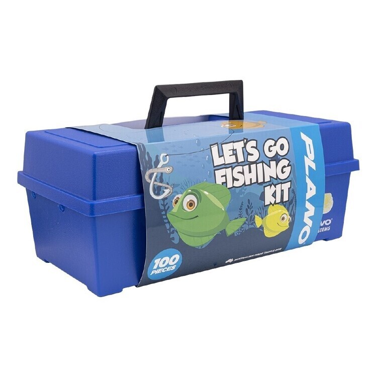 Kids Plano 100pc tackle kit Pink/Blue, Colour: Blue