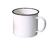 ENAMEL MUG 8CM MUG ; WHITE