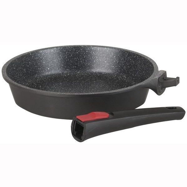 ROVIN 24CM FRYPAN W/-REMOVABLE HANDLE CAST ALM