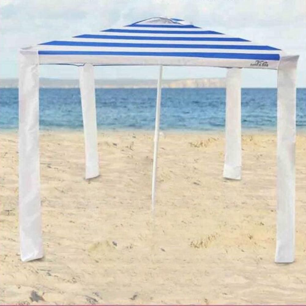 Land &amp; Sea Sports Family Beach Cabana 180cm x 180cm(White/Blue) Instore Only