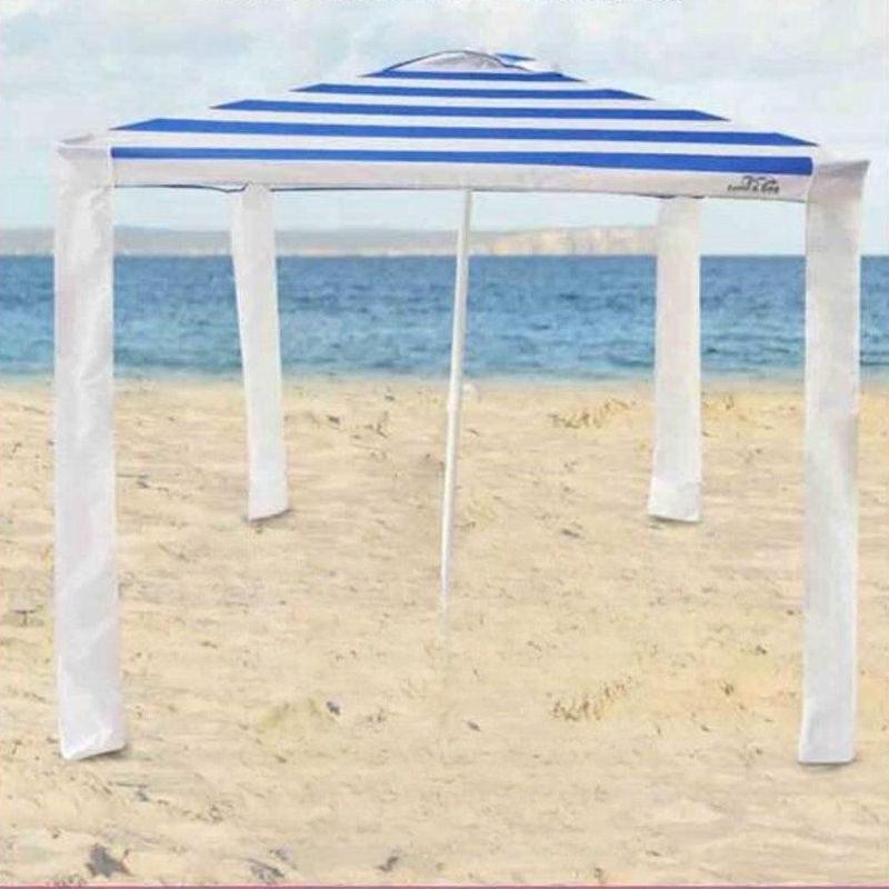 Land &amp; Sea Sports Family Beach Cabana 180cm x 180cm(White/Blue) Instore Only