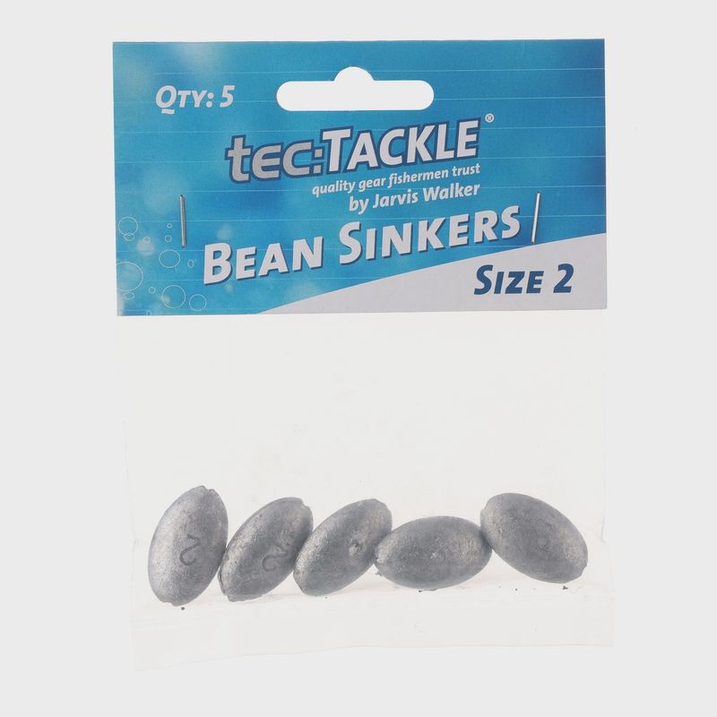 Jarvis Walker Tec Tackle Bean Sinkers, Size: Bean Sz2-5Pk