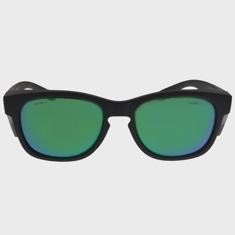 Oxide Storm Matt Black Green Mirror Safety Sunglasses