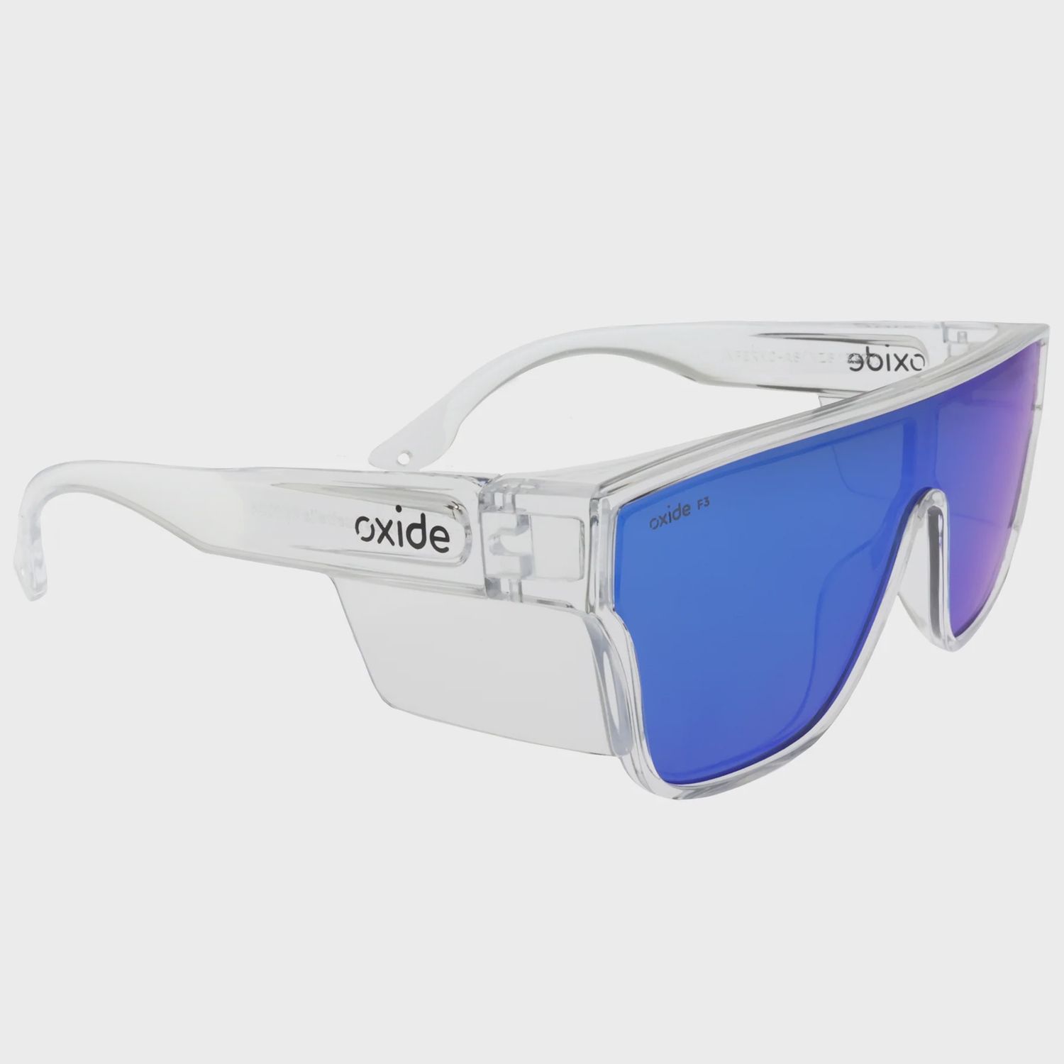 Oxide Inferno Safety Sunglasses, Colour: Clear Blue Mirror