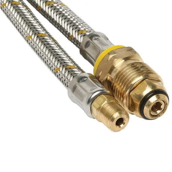 8mm Stainless Steel Pigtail 7/16-24 I/Flare x POL (600mm)