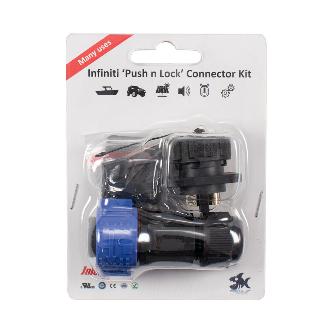 Push N Lock 50A 3-Pin Plug and In-Line Socket