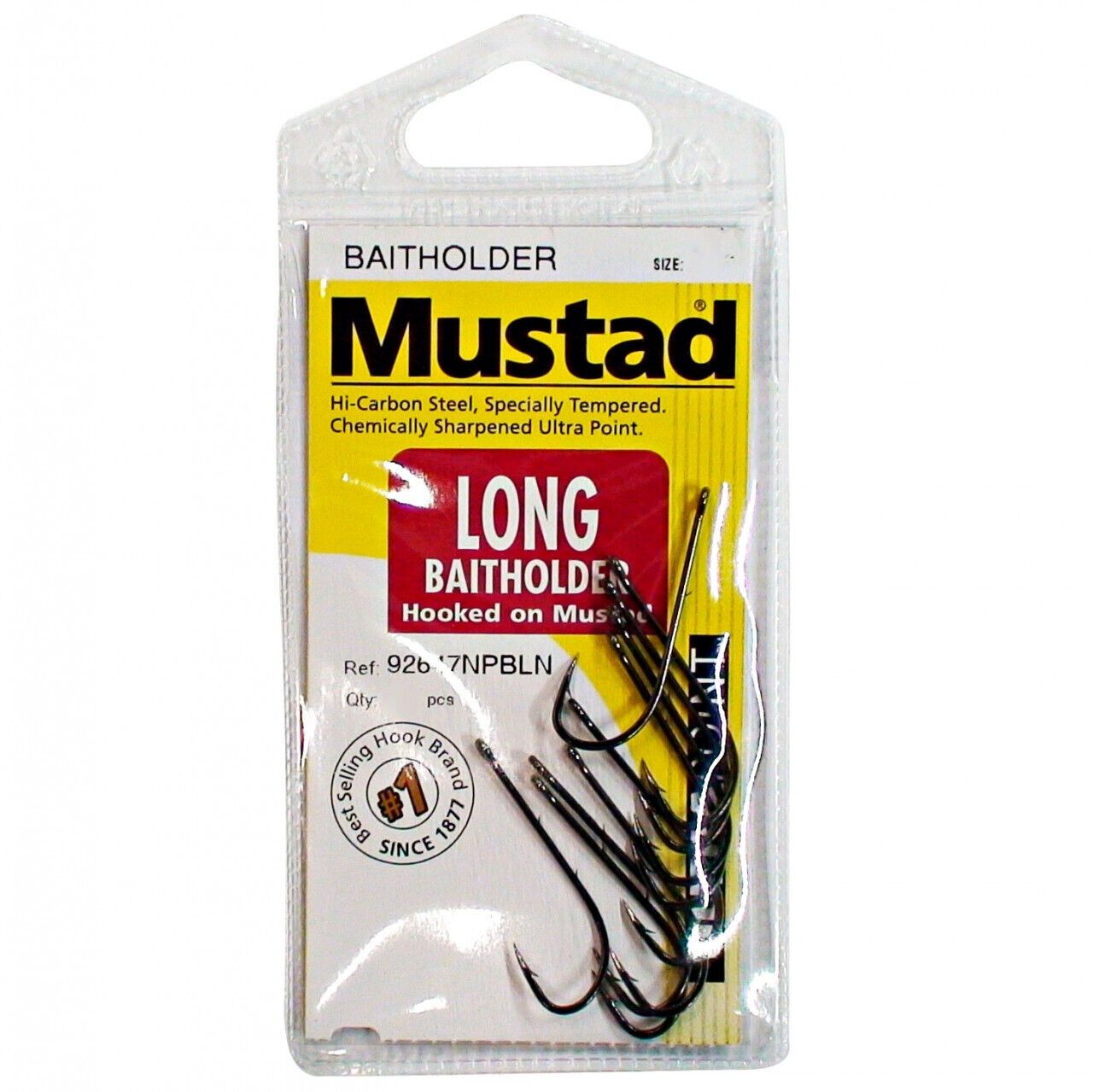 LONG BAITHOLDER HOOK, Size: Size 6