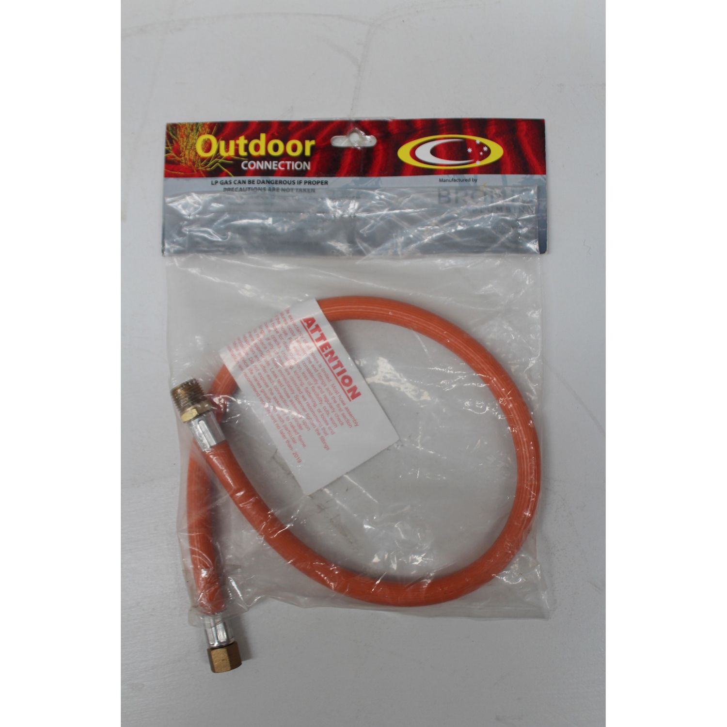 Low Pressure Gas Hose 900mm Length with 3/8" BSP (Male) - 1/4" BSP (Female) Was$16 Now$8