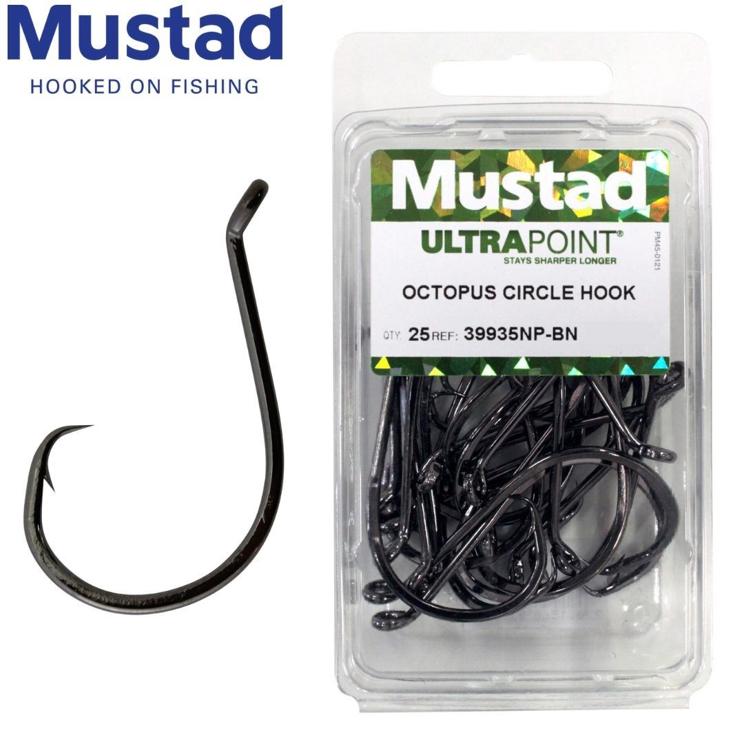 Mustad octopus circle hook. Pack 25, Size: #5/0
