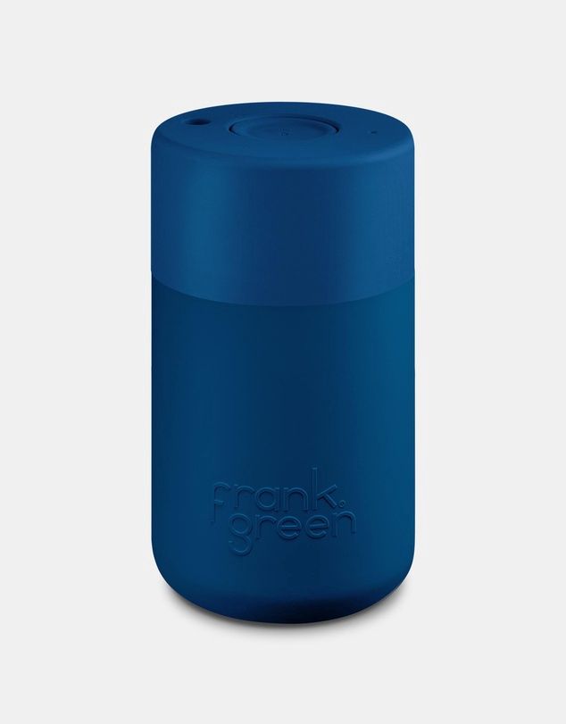 Frank Green Ceramic Reusable cup 12oz &amp; 16oz, Colour: Deep Ocean, Size: 12oz/355ml