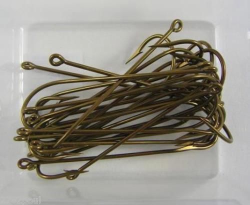 Mustad -4540 Kirby Long Shank Bronzed Hooks, Size: Size 1 Qty 50 Hooks