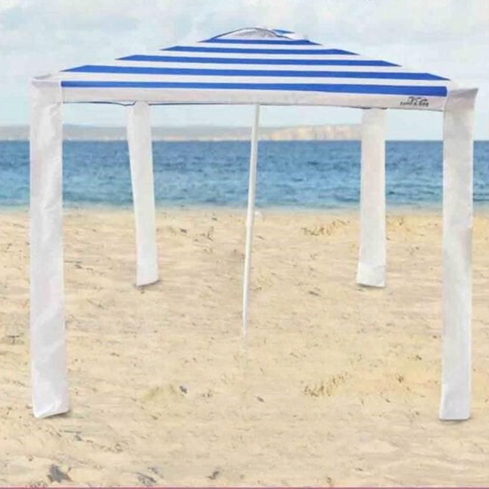 Land &amp; Sea Sports Family Beach Cabana 180cm x 180cm(White/Blue) Instore Only