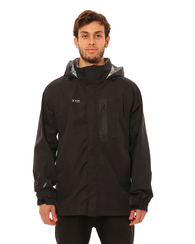 XTM Kakadu Men's Tri-Layer Rain Jacket, Colour: Black, Size: L
