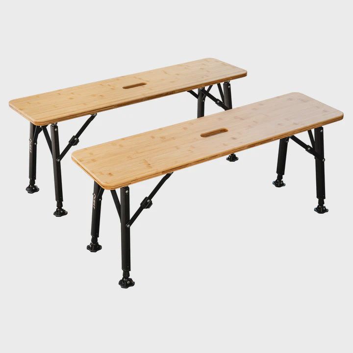 Bamboo Folding Bench Set. 2pcs