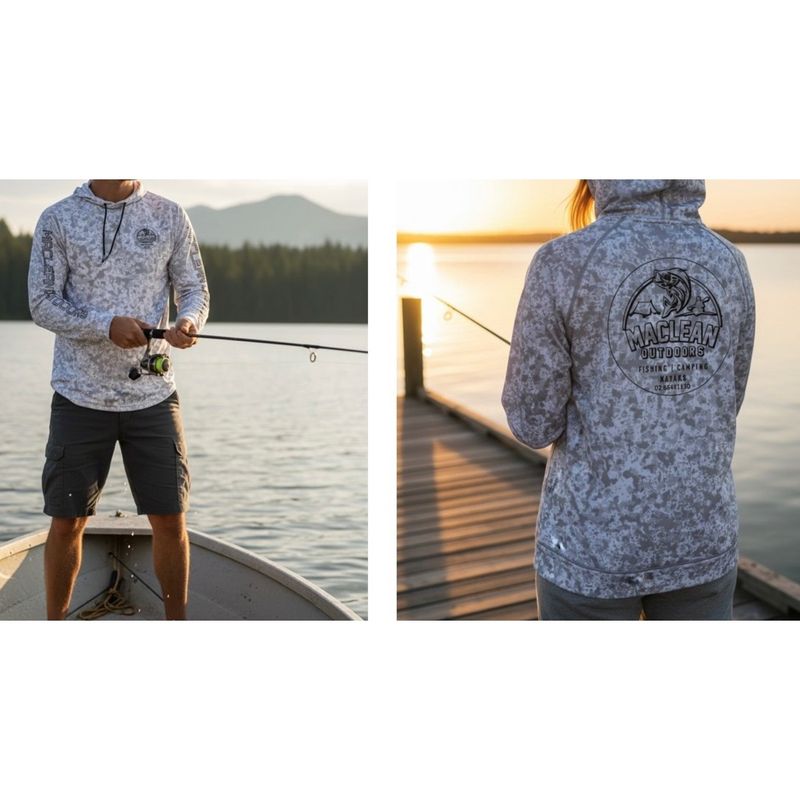 Maclean Outdoors Hoody.  Camo White