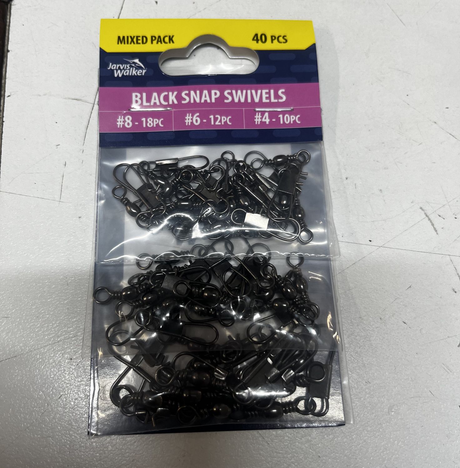 Jarvis Walker Black Snap Swivels (Mixed Pack) Sizes #8, #6, #4