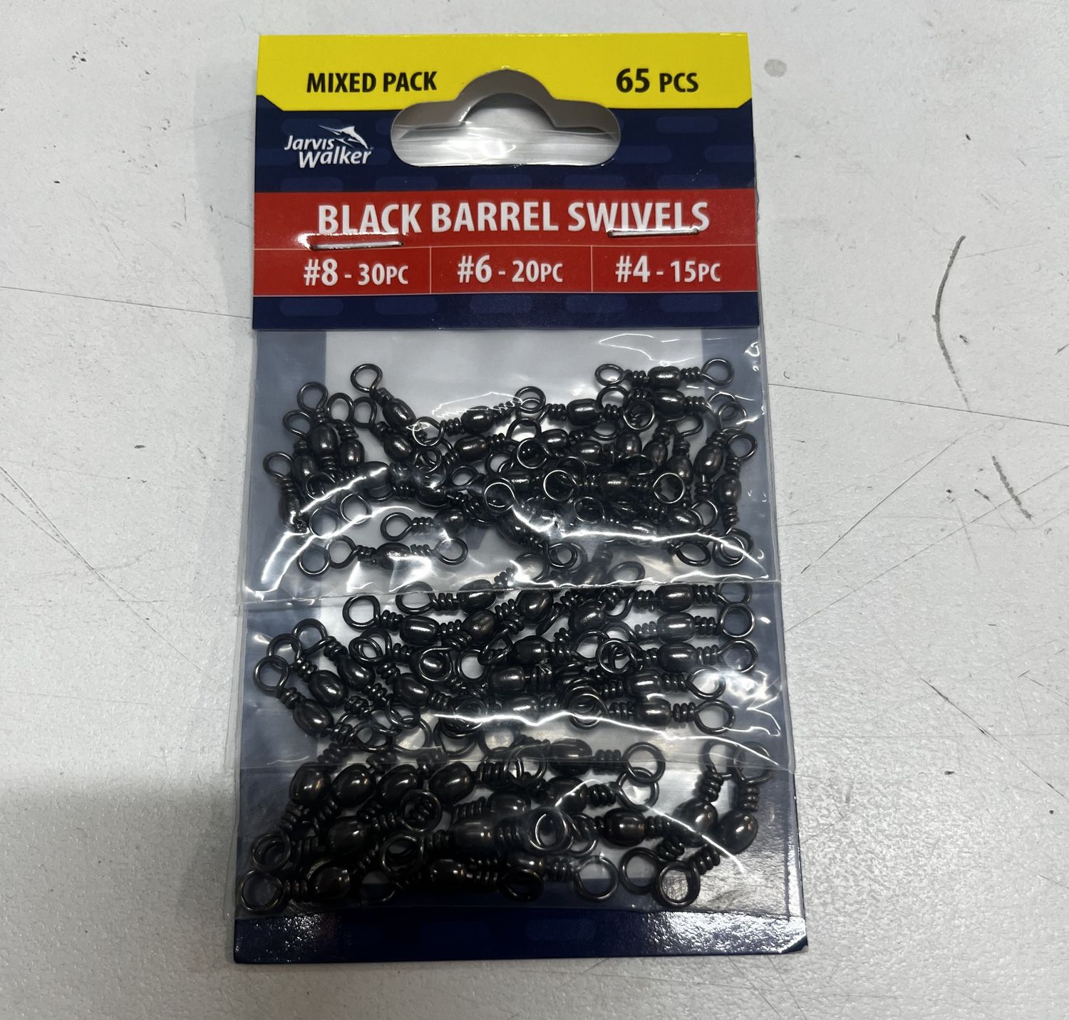 Jarvis Walker Black Barrel Swivels (Mixed Pack)sizes #8,#6, #4