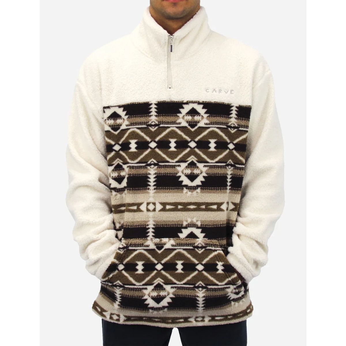 Carve Dutton - Men’s Jumper- Cream, Size: Small