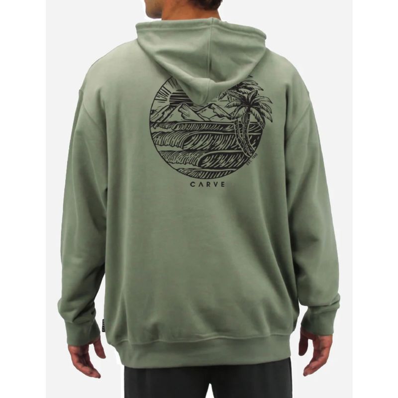 Carve Eventide  - Men’s Pullover Hoodie French Terry - Moss Green