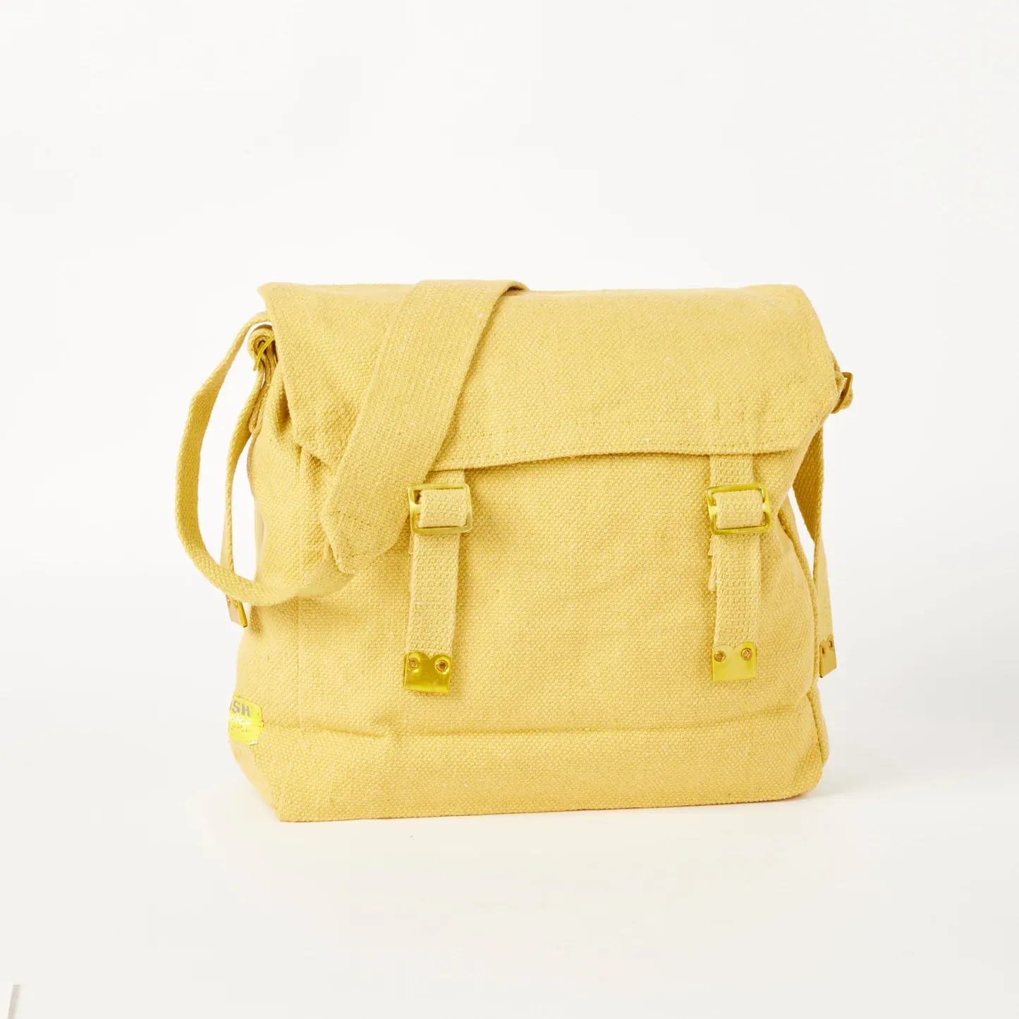 Cotton Canvas Webbing Shoulder Bag HAVERSACK KHAKI WH1