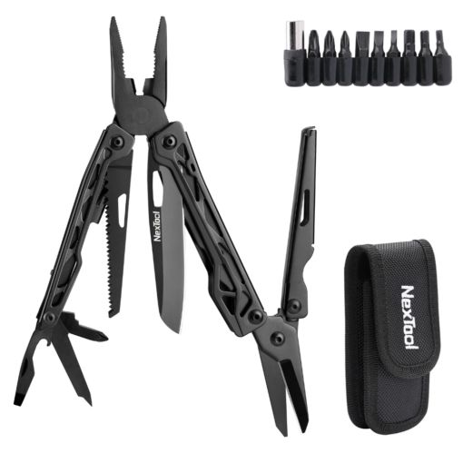 NexTool Black Knight Multi-Tool with Nylon Belt Pouch