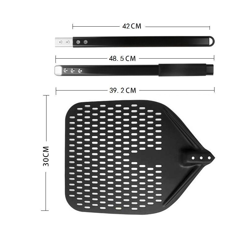 Stainless Steel Pizza Peel with Aluminum Black Handle