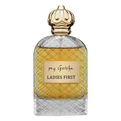 my Geisha Ladies First- Extrait de Parfum

Top notes: rose, apple, lavender; Middle notes: Cypriol, vanilla, iris, patchouli; Base notes: oud, musk, cedar

“A woman&#39;s perfume tells more about her than her handwriting”

Aromatic portrait: warm, calm and sexy aroma, a sensual experience, synonymous with &quot;the essence of exquisite elegance&quot;. Wearing my Geisha Ladies First Extrait de Parfum means letting your senses take the lead. Gourmet flavors, vanilla and baked apple, will envelop you and will conquer you forever. The base of oud, musk, cedar, and patchouli is complemented by the effervescence of fruits, along with the suaveness and sensuality of the rose – a symbol of eternal femininity. Discover an enveloping oriental perfume, persistent and refined, an expression of elegance that only luxury allows.
For: Women
Scent Family: Gourmand | Oriental | Floral
Size: 100 ml